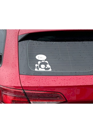Bk Home Panda Tasarımlı Beyaz Araç Sticker-2