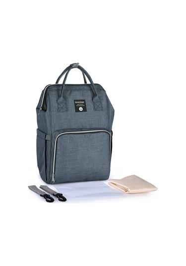 Novahub Moveevo Su Geçirmez Bebek Bezi Sırt Çantası - 6 Cep, Taşınabilir, Lacivert Mavi