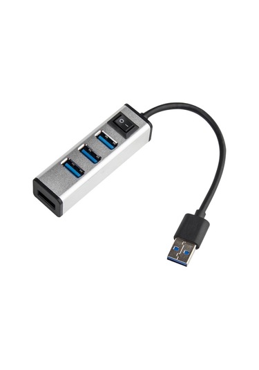Usb - 4 Usb 3.0 Bağlantı Noktası Alüminyum Alaşım Göbek Gümüş