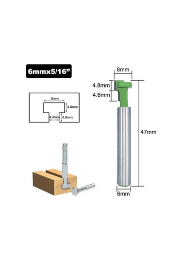 Fortunelane 3'lü Karbon Çelik Ahşap Freze Ucu Seti - Kilit Delik, Çerçeve Asma Ve T-çizgi İşlemleri İçin Mavi