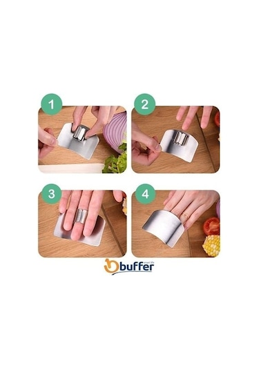 Buffer 2li Metal Parmak Koruyucu Hızlı Ve Güvenli Kesme Paslanmaz Çelik Koruyucu Aparat-9073113195490