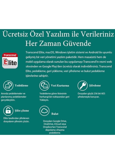 Transcend TS2TESD380C 2 TB External SSD ESD380C USB 3.2 Gen 2 Type C Taşınabilir Disk