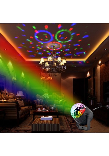Rgb Uzaktan Kumandalı Mini Led Sihirli Top Lamba Sahne Efekti Işığı Disco Ktv Kulübü Bar Ev Partisi İçin