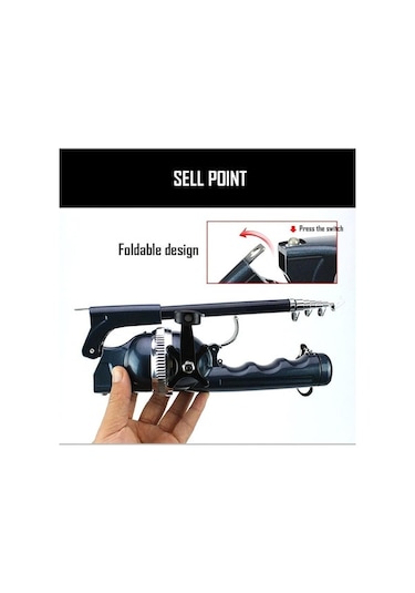 Shineyee 1.31m Çift Kollü Deniz Atma Kamışı - Geliştirilmiş Katlanabilir, Portatif Kısa Bölüm Tek Parça Olta Kamışı Çift Sap