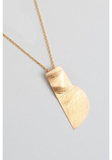 Antik Miras 18 Ayar Sarı Altın Kaplama 45 Cm Gümüş Tasarım Kolye