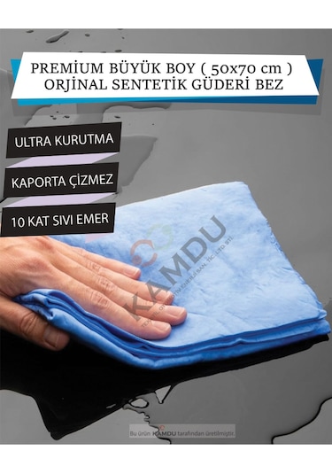 1 Adet 50x70cm Mavi Güderi Bezi, Premium Kurulama, Oto Yıkama Bezi, Sihirli Bez, Mikrofiber Bez Çok Renkli