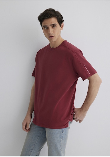 Mavi - Baskılı Bordo Tişört 0612629-70423 Bordo