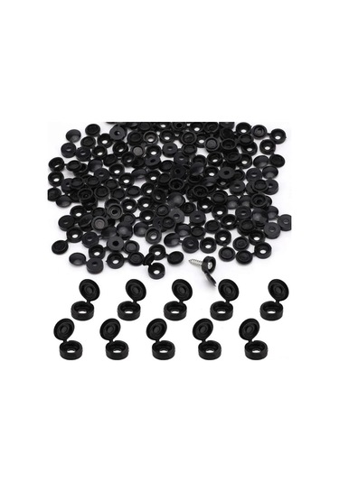 Singree Dayanıklı Plastik Vida Kapakları - 100 Adet Siyah Dekoratif Vida Başlığı, 13mm Dış Çap, 5mm İç Çap