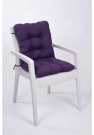 Altınpamuk Neva Pofidik Arkalıklı Özel Dikiş Sandalye Minderi Mor