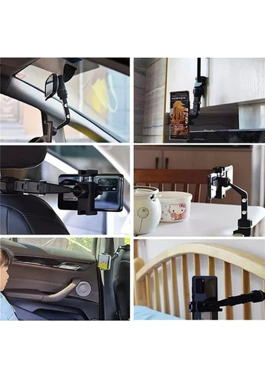 Neevoyu Araç Geribakış Aynası Telefon Tutucu, 360 Dönebilen, Çok Amaçlı, Abs Malzeme, Navigasyon Ve Video İçin Yeşil Yeşil