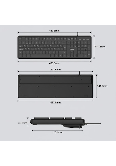 Philips Spk6248 Kablolu Türkçe Q Klavye Siyah