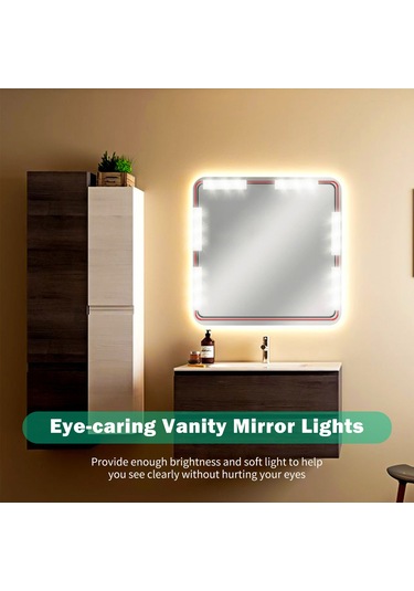 Gajeena 14'lü Usb Dokunmatik Led Ayna Işığını, Parlaklığı Ayarlanabilir Banyo Makyaj Dolabı Işığı, Göz Bakımı Yumuşak Işık Çok Renkli