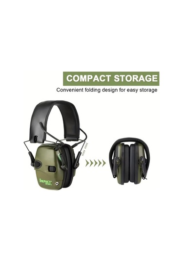 Xuweiwei Elektronik Kulaklık Yeşil Katlanabilir Aktif Gürültü Azaltma İşitme Koruma Spor Ve Kış İçin
