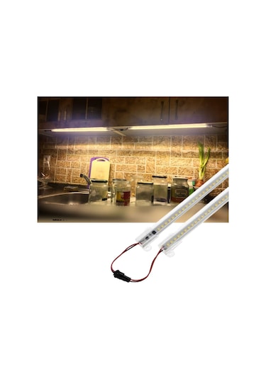 2 Adet 50 Cm 220v Şeffaf Çubuk Bar Led Gün Işığı Sb-6554