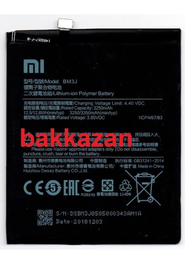 Xiaomi Mi8 Lite Mi8Lite Bm3J Batarya Pil