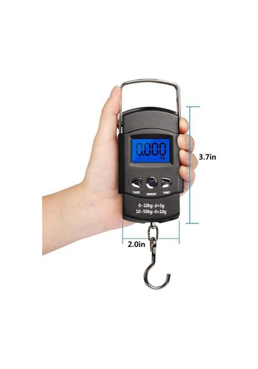 Adet 50kg Seyahat Dijital Terazi Balıkçılık Yüksek Hassasiyet Pil Yok Siyah