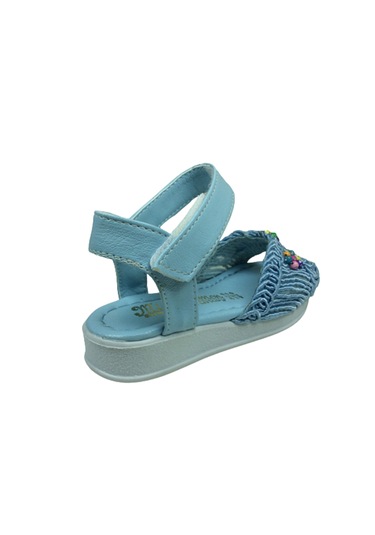 Ortopedikal 1506 Plm Kız Çocuk Sandalet Mavi Dantelli Triko Mavi