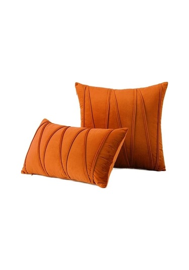 Novahub Turuncu Yenı 18 "20" Kadife Düz Yumuşak Minder Örtüsü Atmak Yastık Kılıfı Kanepe Ev Dekor 45x45cm Turuncu