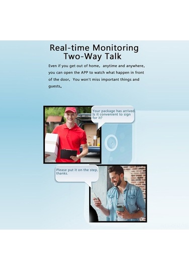 Fortunelane Tuya S6 Kablosuz Görüntülü Kapı Zili - Hd Kamera, Gece Görüş, Wifi Konuşma, Bulut Kayıt Beyaz