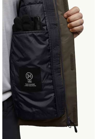 Jack Wolfskin Jasper 3ın1 Jkt M Kahverengi Erkek Ceket 000000000102073242