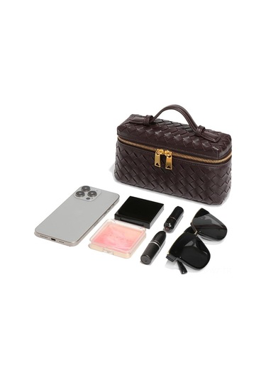 Wezone Üç Kullanıma El Verici Örgü Dokulu Pu Deri Çanta - El, Tek Omuz Ve Çapraz Çantası Gümüş