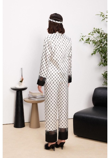 Pierre Cardin 1300 Kadın Biyeli Saten Pijama Takımı Siyah