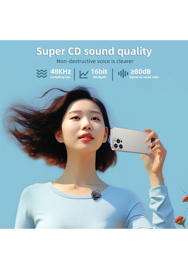 Springsun "2.4g Kablosuz Mikrofon Seti - Akıllı Telefonlar İçin Manyetik Klipsli, Gürültü Önleyici, Şarj Kutusu Dahil"