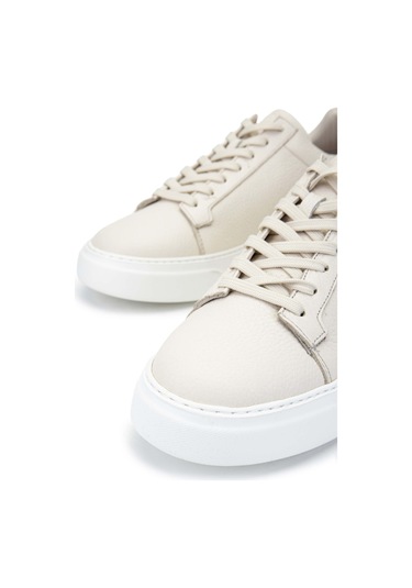 Tamer Tanca Erkek Hakiki Deri Bej Sneakers & Spor Ayakkabı 04 2501 Erk Ayk Y23 Bej Fltr Bej