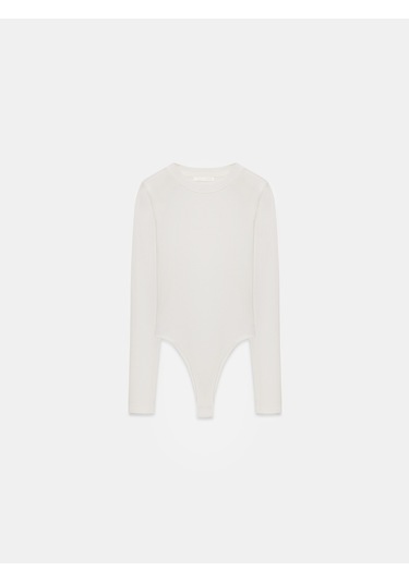 Dilvin 32695 Uzun Kollu Bodysuit-ekru Ekru