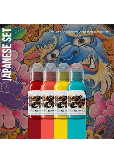 Japanese Mini Set 4'lü Set - World Famous Ink Dövme Boyası - 1oz/30ml