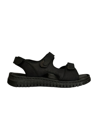 Forelli 38506 Arya-g Siyah Kadın Comfort Deri Sandalet