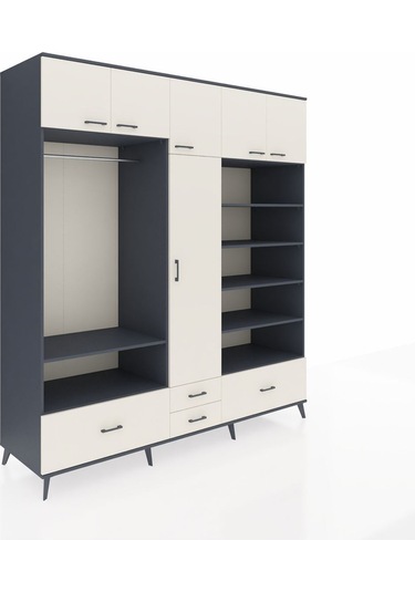 Kronos Dolap 18 Raflı 4 Çekmeceli Tek Askılı 220x59x243 Antrasit-aytaşı/aytaşı Aytası/aytası Kronos Dolap 18 Raflı 4 Çekmeceli Tek Askılı 220x59x243 Antrasit-aytaşı/aytaşı Aytası/aytası