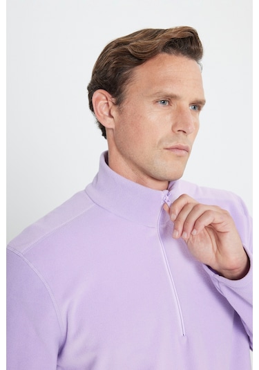 AC&Co / Altınyıldız Classics Anti-Pilling Tüylenme Yapmayan Bato Yaka Erkek Polar Sweatshirt Lila AC&Co / Altınyıldız Classics Anti-Pilling Tüylenme Yapmayan Bato Yaka Erkek Polar Sweatshirt Lila
