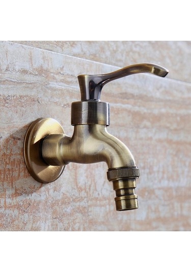 Trendooze Homyl Banyo İçin Su Musluğu Kapalı Açık Musluk Bahçe Model Bronz Renk Bronz