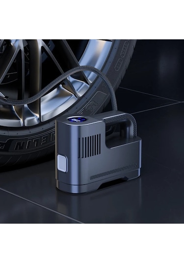 Boatshop1 Kablolu Taşınabilir Dijital Araba Lastik Şişirici Led Işıklı 12v Dc Araç Fişi Otomobil Motosiklet Bisiklet İçin