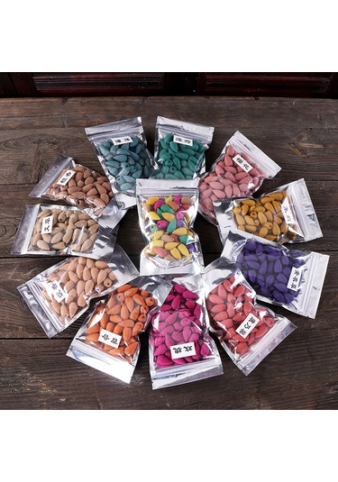 Tenfowee 6 Farklı Kokulu Sandalwood Tütsü Granülleri - Ters Akışlı Koku Efekti - 50 Adet Poşetli Karışık Paket