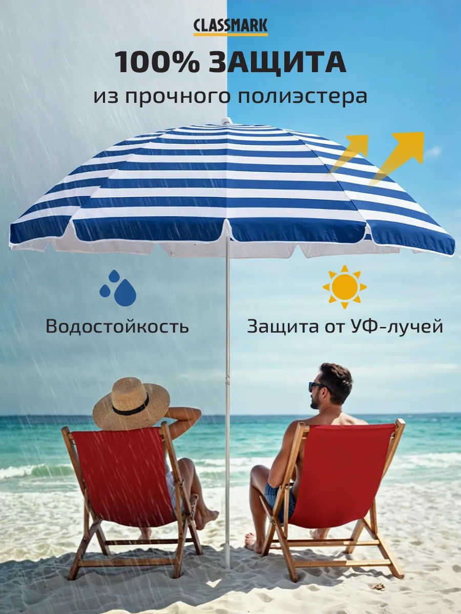 Classmark 200 Cm Büyük Plaj Güneş Şemsiyesi 214918338 Beyaz