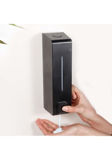 Didadodo Suntek 600ml Sabunluk Duvara Monte Banyo Duş Şampuanı Otel Siyahı Versiyon, Şık Ve Pratik 11.8x5cm Çift Kişilik