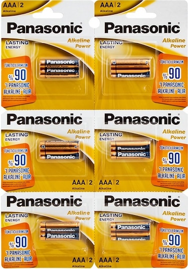 Panasonic Alkaline Power AAA İnce Kalem Pil 6 x 2'li