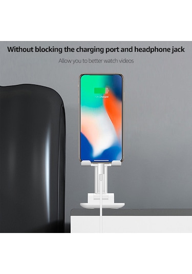 Youmex T9 Siyah Telefon Ve Tablet Tutucu: Katlanabilir, Açı-yükseklik Ayarlanabilir, Dizaynlı Kayma Önleyici Tabloüstü Stant