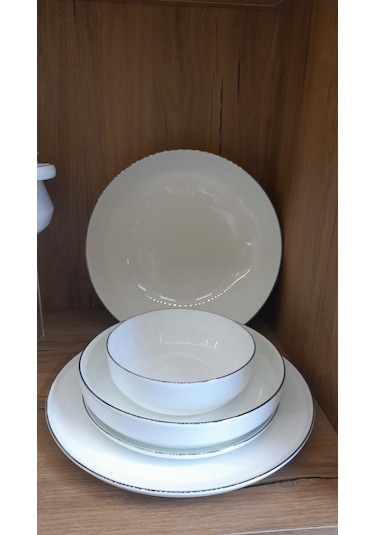 Evaliza Hanedan Shiny Platin 60 Parça 12 Kişilik Yemek Takımı