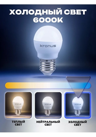 Kronus Işık Küresi Ampul, Soğuk Beyaz, 10 Adet 242335809