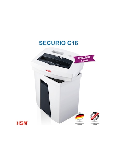 Hsm Securio C16 - 5.8 MM Evrak İmha Kağıt Kırpma Makinesi 25 L