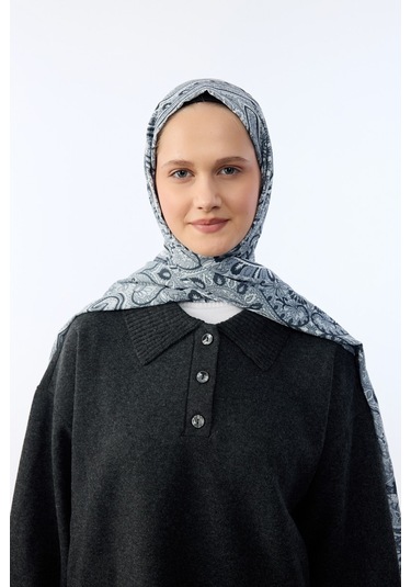 Mirsoy Scarf Mirayze Etnik Desen Şal Gri