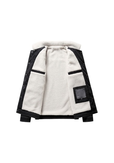 Kışlık Kalın Sıcak Polar Günlük Erkek Ceketi Siyah