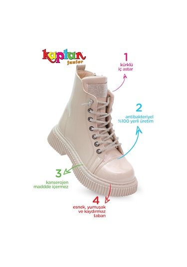 Kaptan Junior Kız Çocuk Botu Poyk 560 Krem