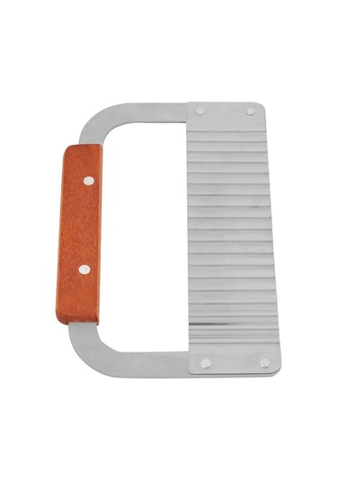 Konesam Ahşap Saplı Paslanmaz Çelik Dalga Kenar Sabun, Sebze, Mum Kesici - Dayanıklı, Kolay Kullanım Diğer