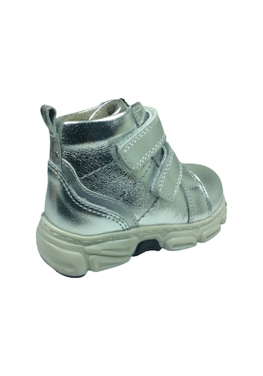 OrtopedikAL Özpınarcı Kız Çocuk Bot Cırtlı % 100 Deri Ortopedik Gümüş