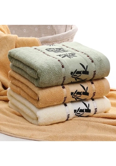 Xiyyadms Yetişkin Bambu Lifli Kalın Jacquard Havlu - 70x140cm, Yüksek Emici, Konforlu, Saç/spa Kullanıma Uygun Kahve Rengi Kahve