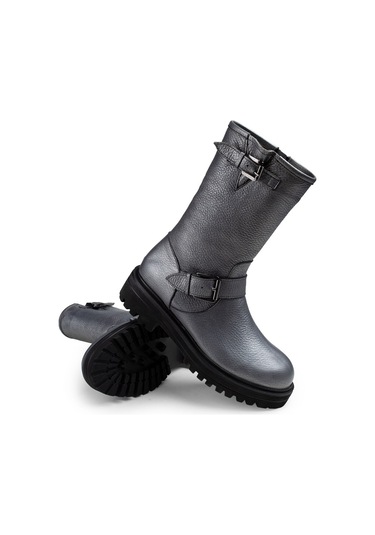 Deery Hakiki Deri Gri Kadın Bot Gri (539885507) Gri